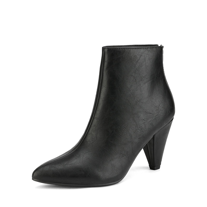 DREAM PAIRS Low Heel Pointed Toe Ankle Booties — view 1