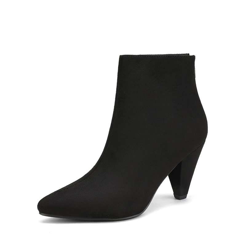 DREAM PAIRS Low Heel Pointed Toe Ankle Booties