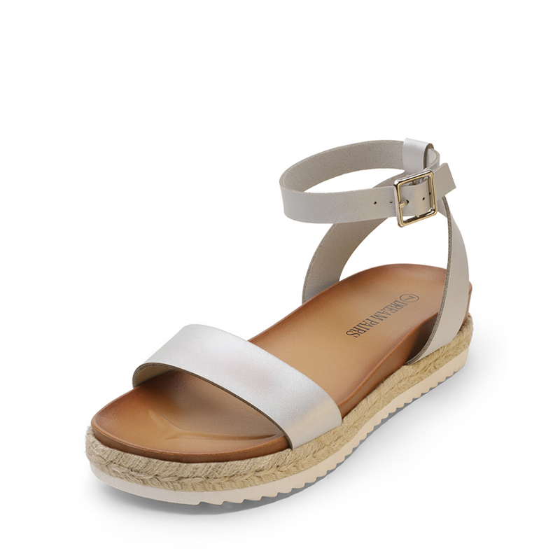 DREAM PAIRS Open Toe Ankle Strap Espadrille Platform Sandals — view 1