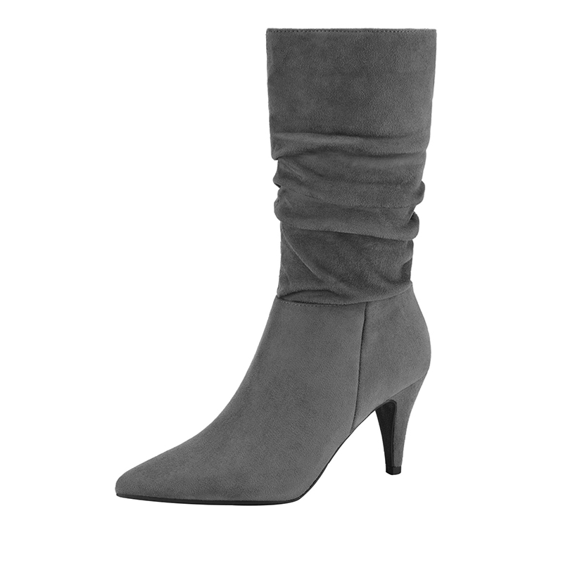 DREAM PAIRS Mid Calf Pointed Toe High Heel Boots — view 1