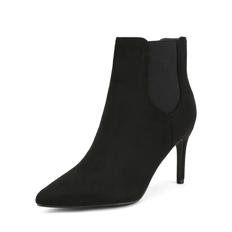 DREAM PAIRS Pointed Toe Stiletto Chelsea Ankle Booties