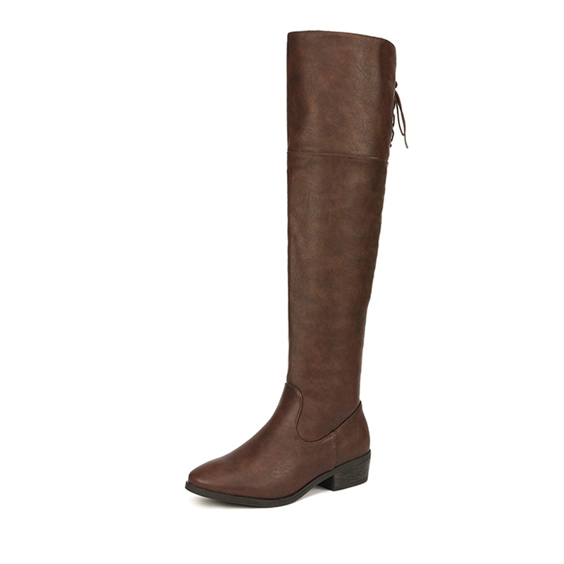 DREAM PAIRS Block Heel Over The Knee High Boots