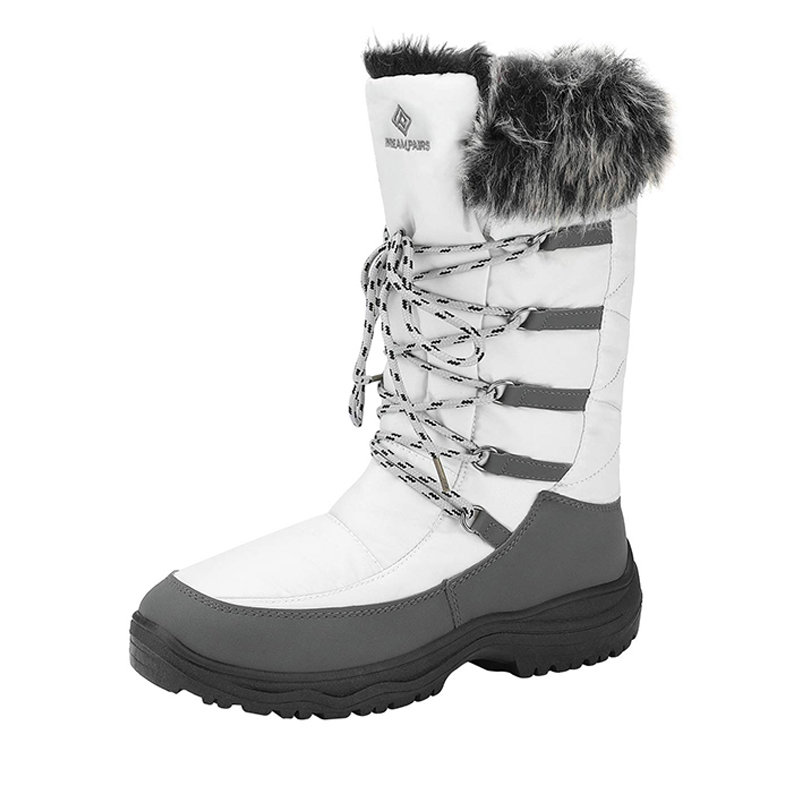 DREAM PAIRS Mid Calf Lace Up Winter Boots