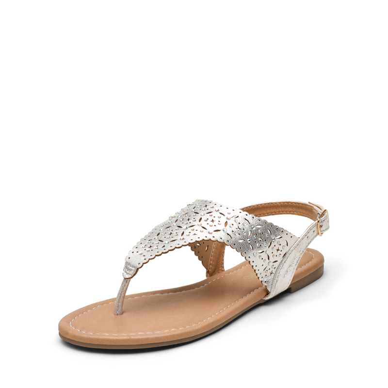 DREAM PAIRS Cut Out Rhinestone Flat Sandals — view 1
