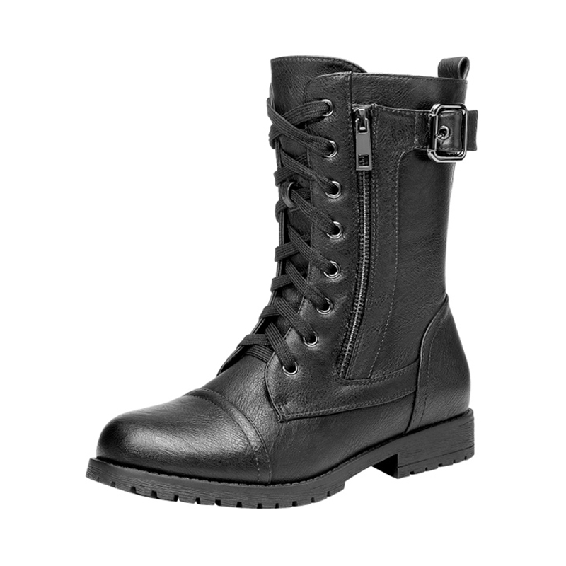 DREAM PAIRS Winter Mid Calf Lace Up Boots