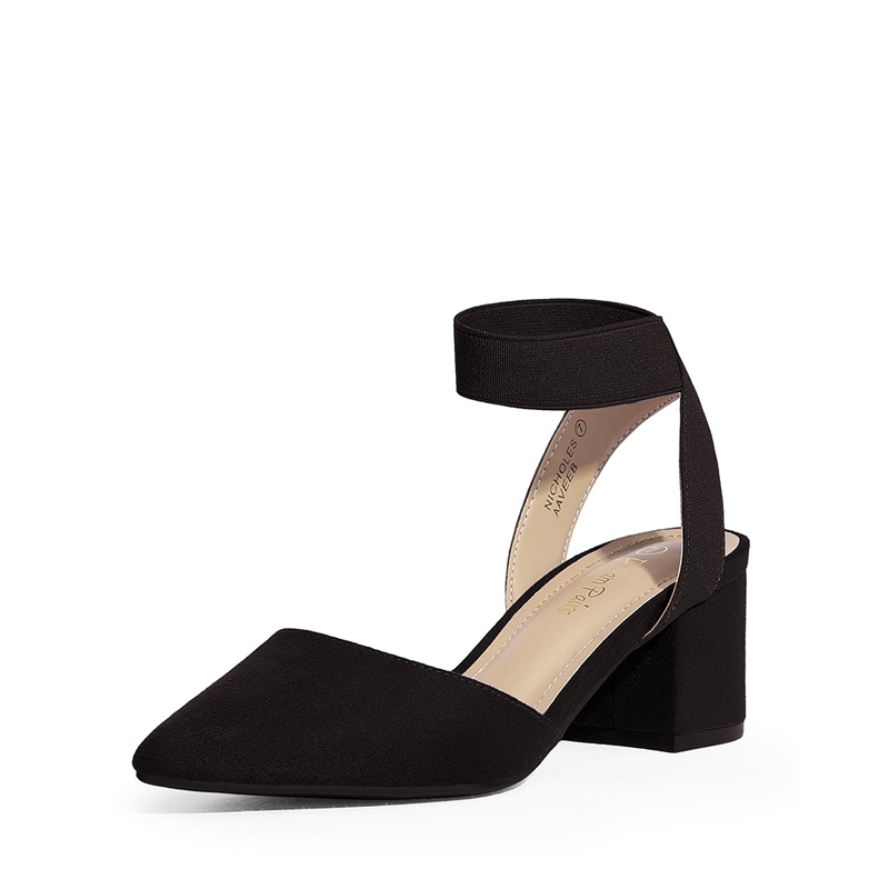DREAM PAIRS Pointed Toe Pumps with Ankle Strap — view 1