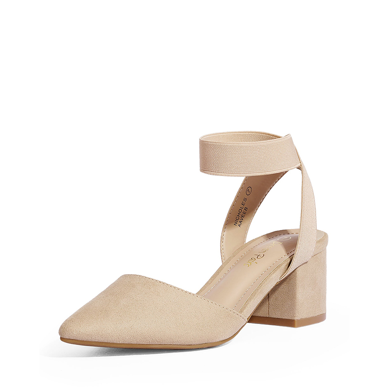 DREAM PAIRS Pointed Toe Pumps with Ankle Strap