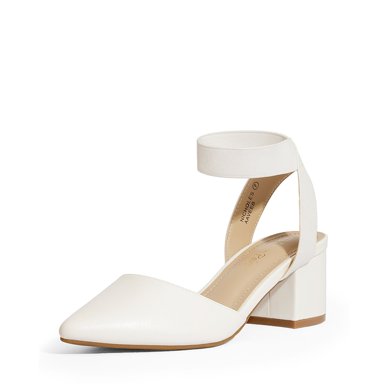 DREAM PAIRS Pointed Toe Pumps with Ankle Strap