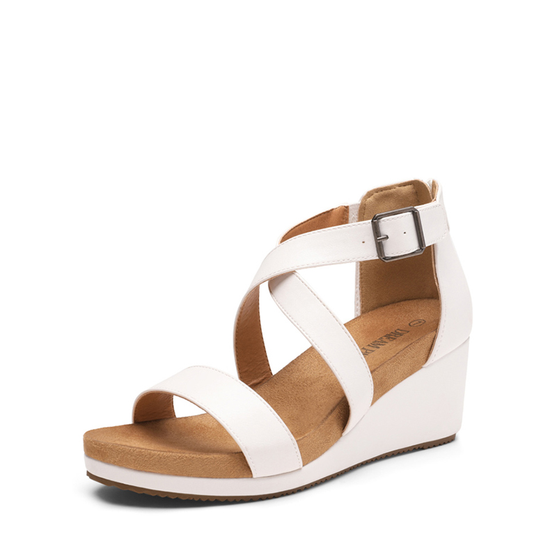 DREAM PAIRS Ankle Strap Open Toe Platform Wedge Sandals