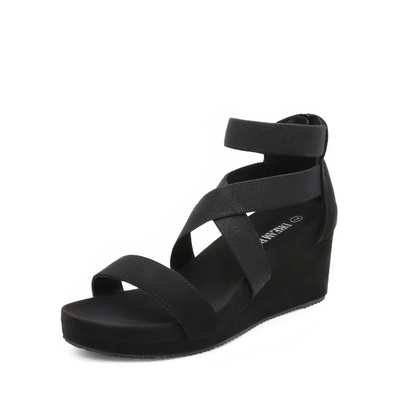 DREAM PAIRS Platform Elastic Wedge Sandals — view 1
