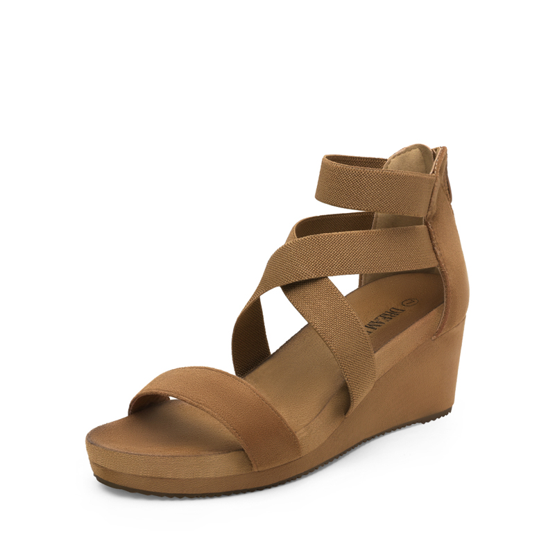 DREAM PAIRS Platform Elastic Wedge Sandals