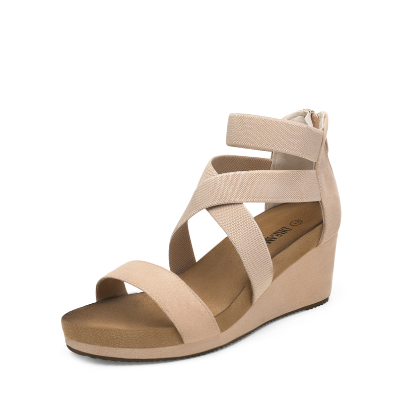 DREAM PAIRS Platform Elastic Wedge Sandals