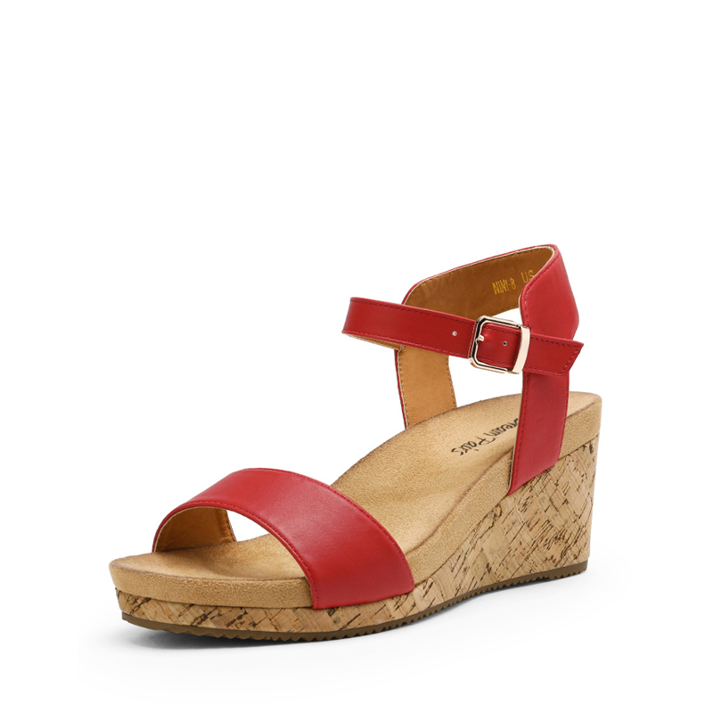 DREAM PAIRS Buckle Platform Wedge Sandals