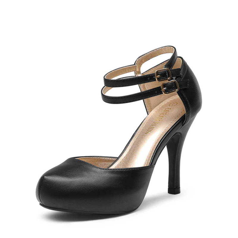 DREAM PAIRS Double Ankle Strap Heel Pumps — view 1