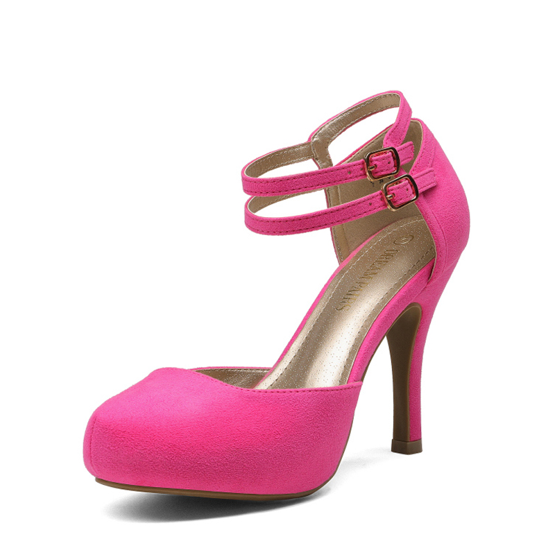 DREAM PAIRS Double Ankle Strap Heel Pumps