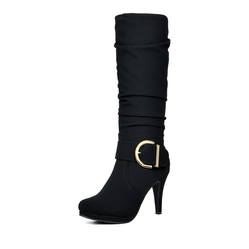 DREAM PAIRS Women s Winter High Heel Knee High Boots