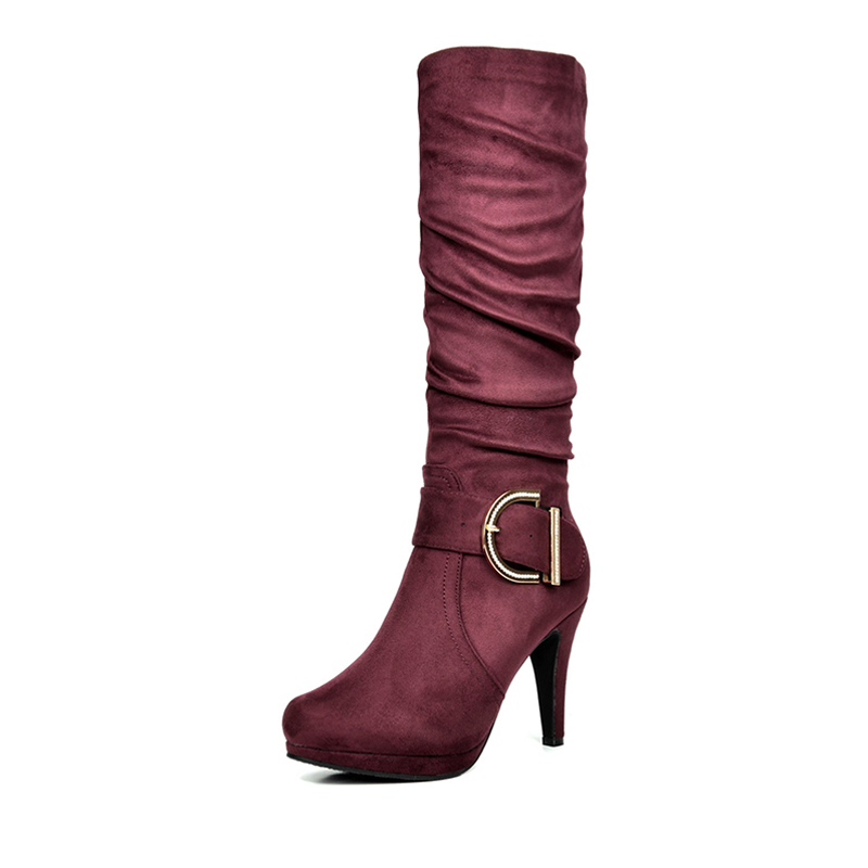 DREAM PAIRS Women s Winter High Heel Knee High Boots