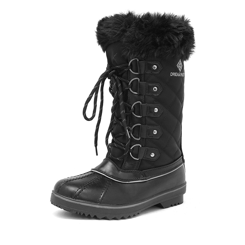 DREAM PAIRS Mid Calf Fur Snow Boots — view 1
