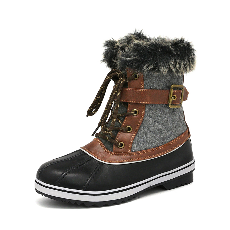 DREAM PAIRS Mid Calf Faux Fur Lined Winter Boots — view 1