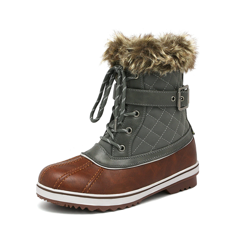 DREAM PAIRS Mid Calf Faux Fur Lined Winter Boots