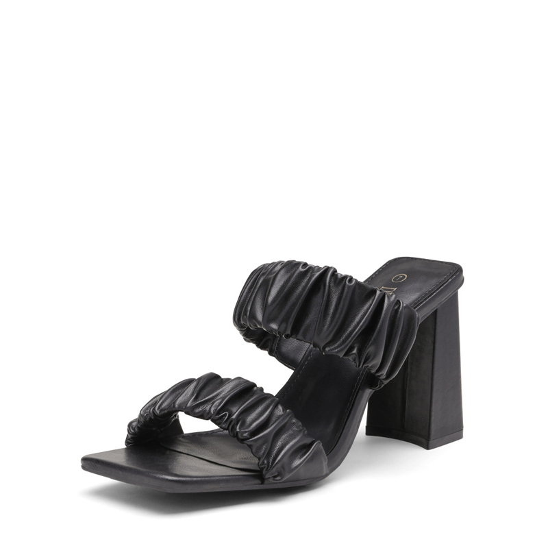 DREAM PAIRS Women s Square Toe Strap Chunky Heel Mules — view 1