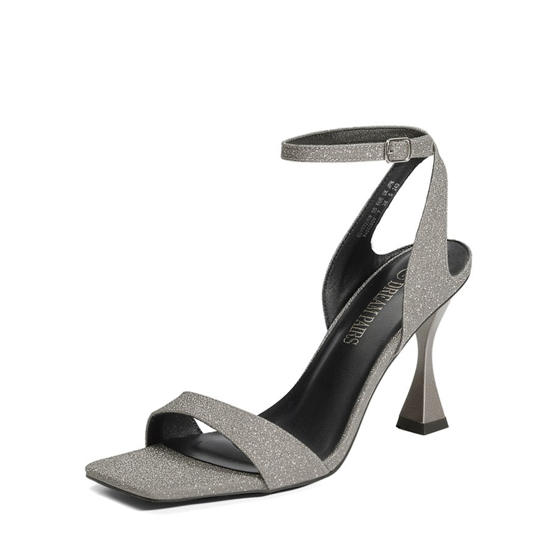 DREAM PAIRS Square Toe Ankle Strap Stilettos Sandals — view 1