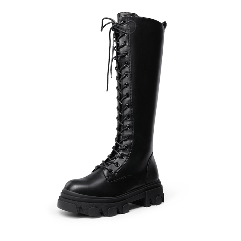 DREAM PAIRS Lace Up Knee High Boots