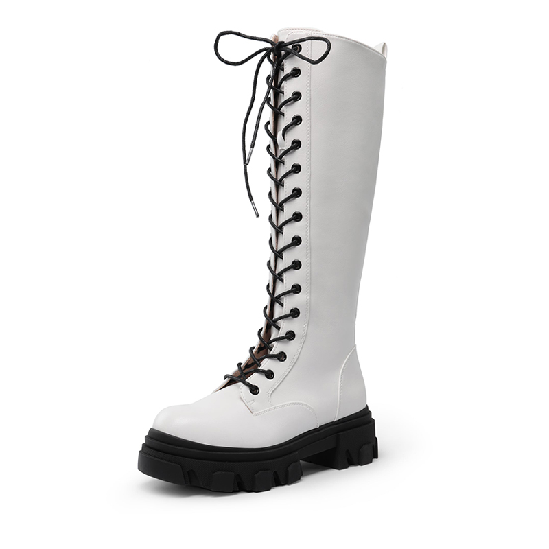 DREAM PAIRS Lace Up Knee High Boots