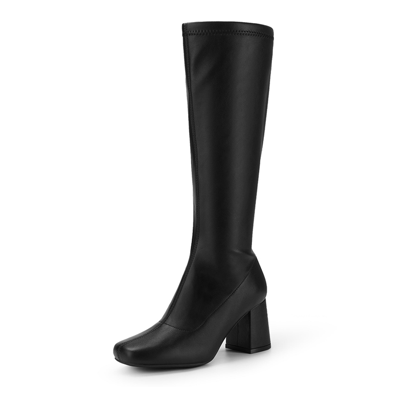 DREAM PAIRS Dreamy Desire Square Toe Chunky Knee High Gogo Boots