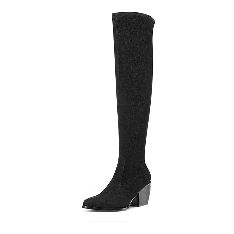 DREAM PAIRS Pointed Toe Thigh High Boots — view 1