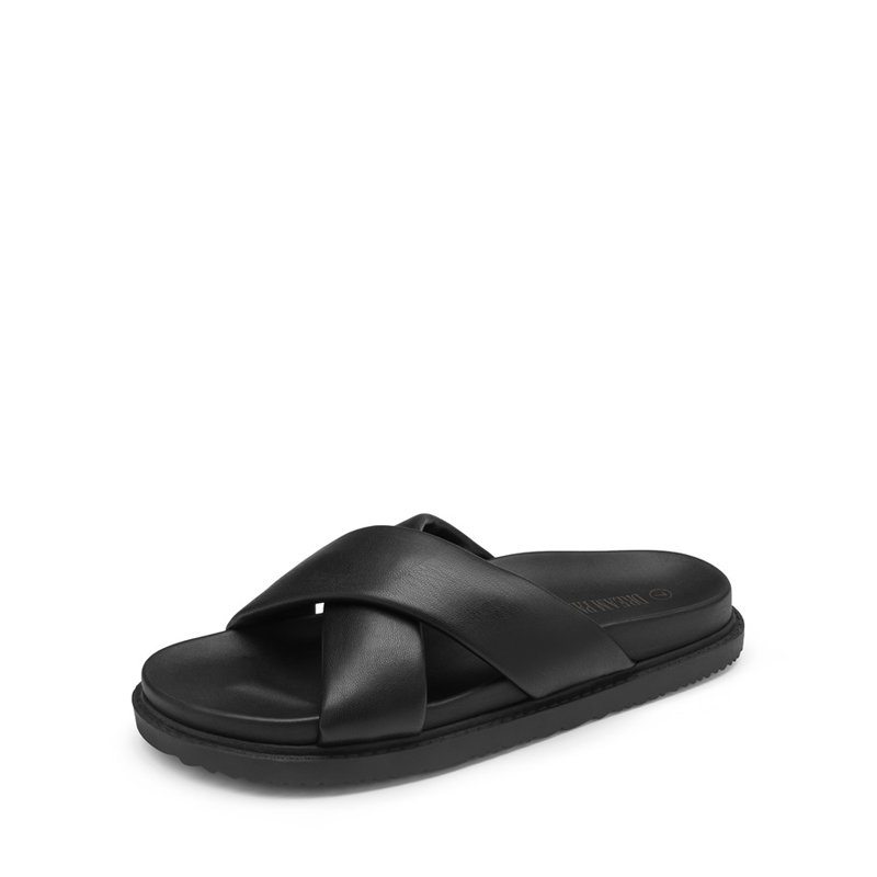 DREAM PAIRS Open Toe Crisscross Slide Flat Sandals