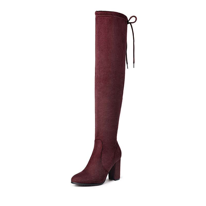 DREAM PAIRS Women's Chunky Heel Thigh High Boots — view 1