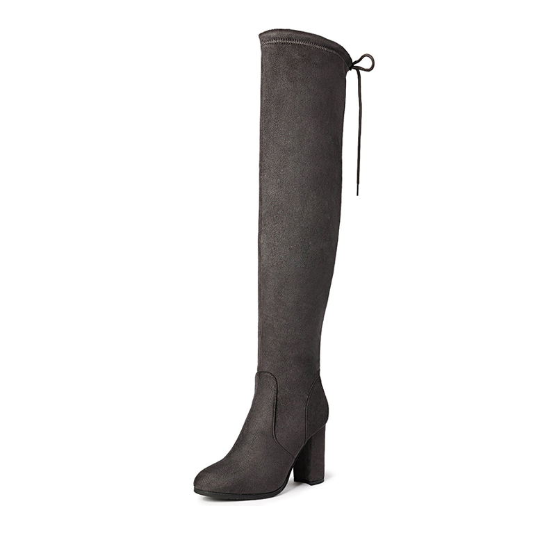 DREAM PAIRS Women's Chunky Heel Thigh High Boots — view 3