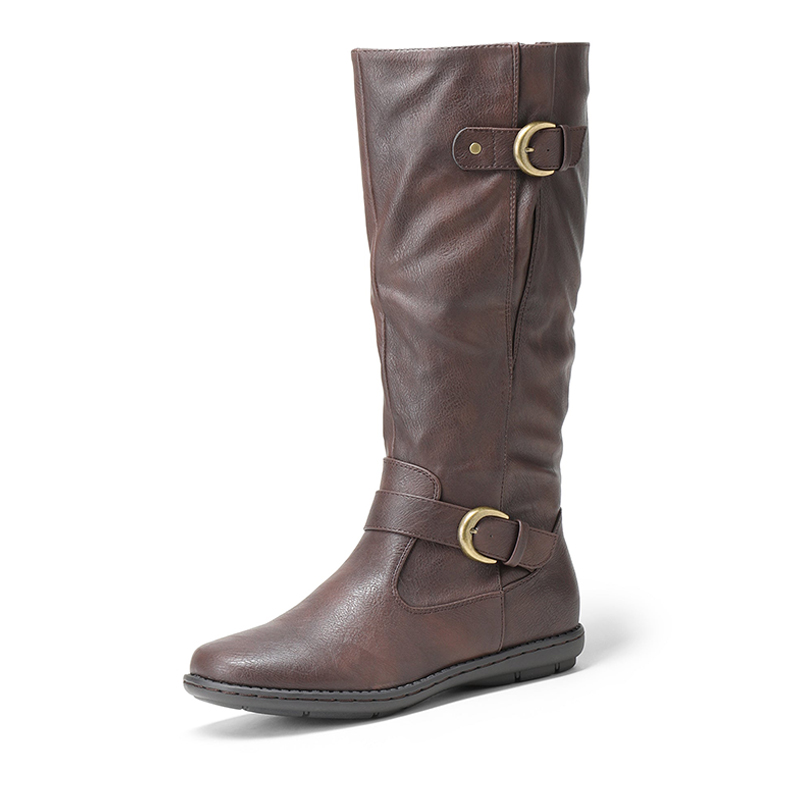 DREAM PAIRS Wide Calf Knee High Faux Fur Boots