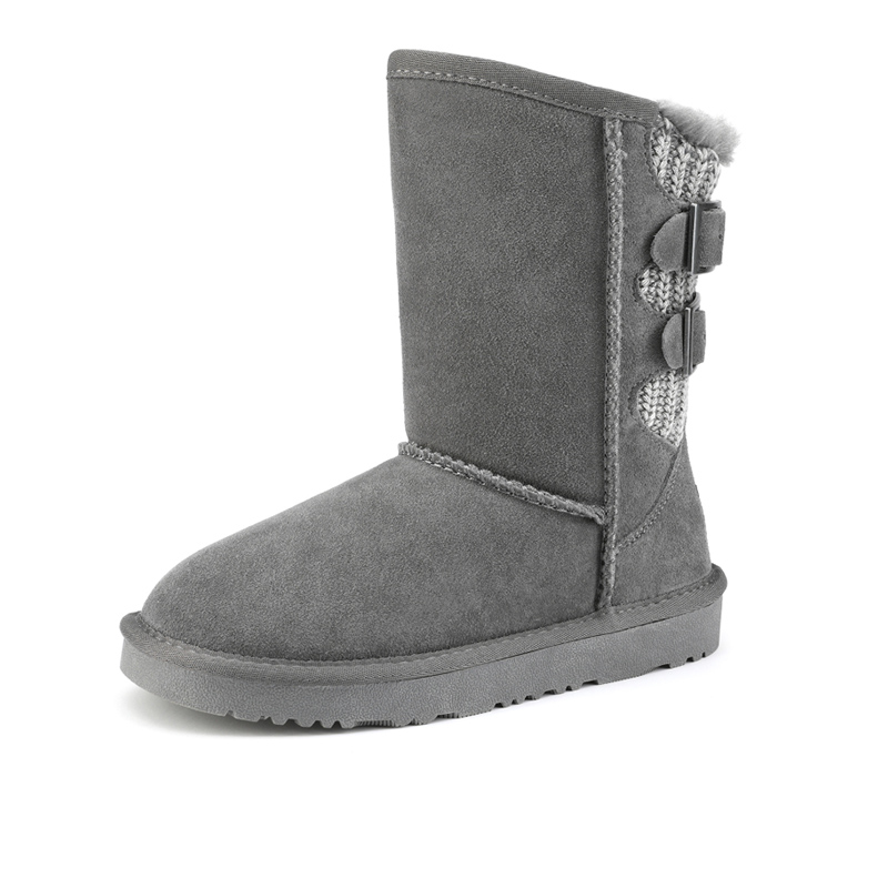 DREAM PAIRS  FuzzyChic Kid s Buckle  Kids Fur Lined Suede Non Slip Winter Boots
