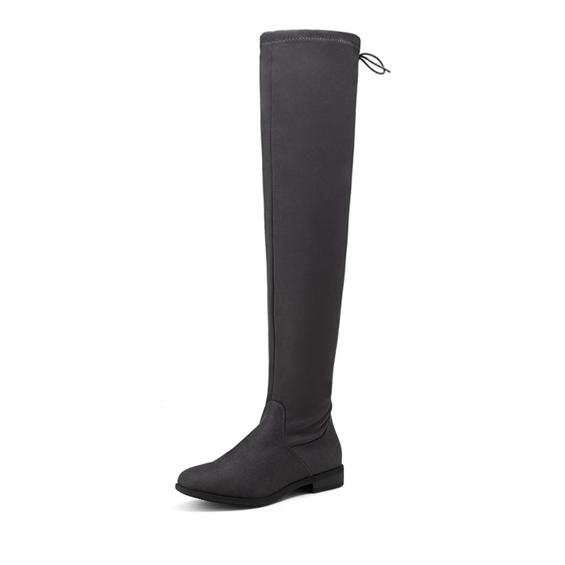 DREAM PAIRS Low Heel Thigh High Boots