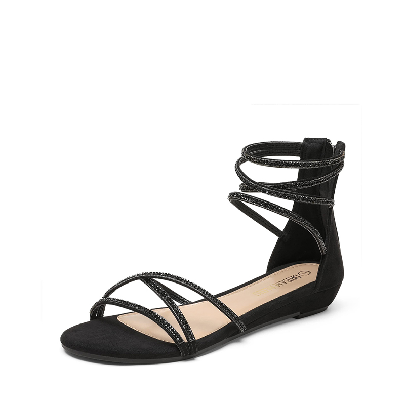 DREAM PAIRS Ankle Strap Classic Low Wedge Sandals — view 1