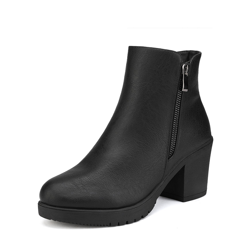 DREAM PAIRS Comfortable Low Heel Chunky Ankle Boots — view 1