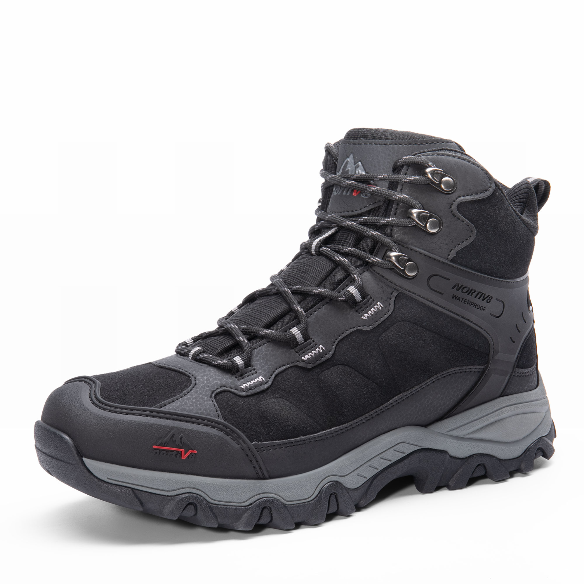NORTIV 8 Men s Wide Suede Waterproof Hiking Boots   Wide Fit