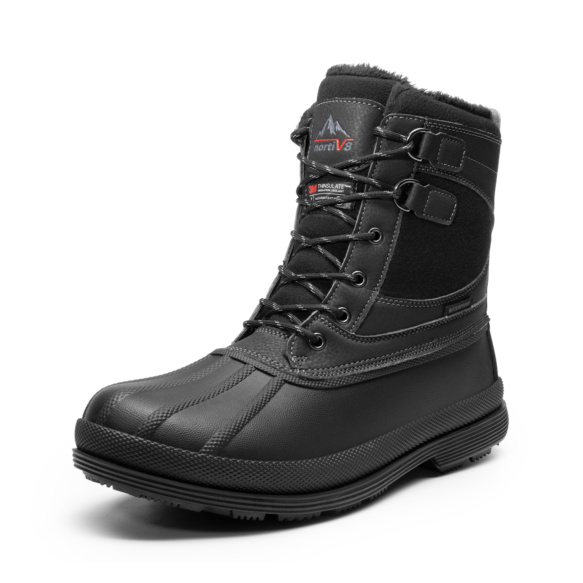 NORTIV 8 Men s Waterproof Insulated Snow Boots   Wide Fit