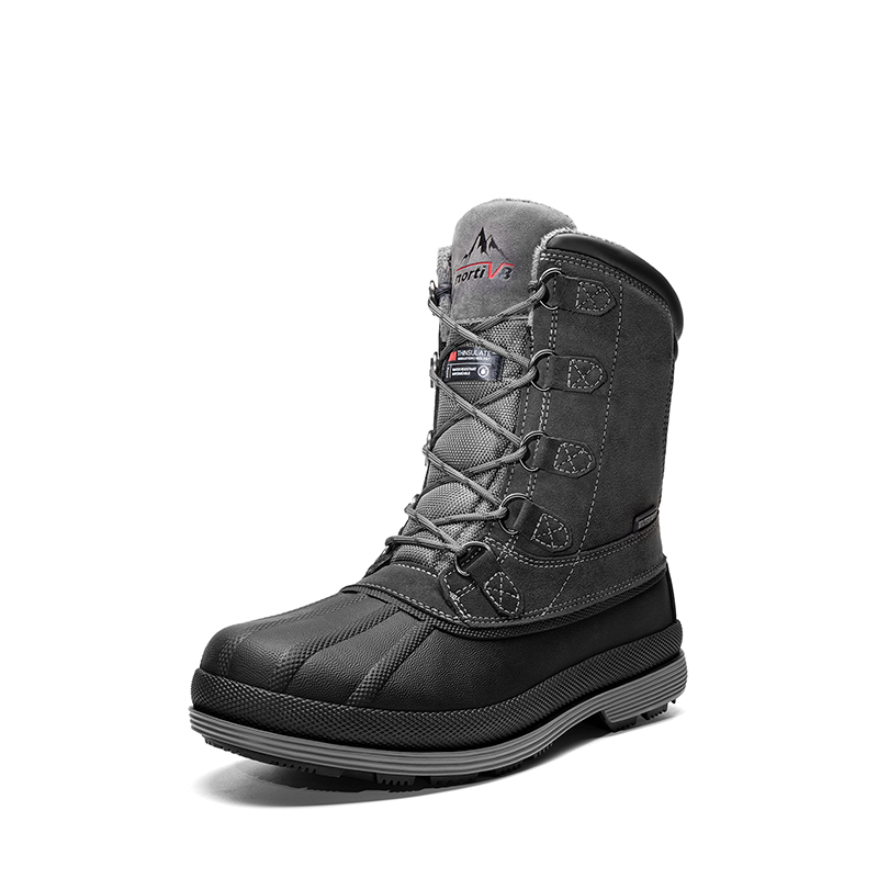 NORTIV 8 Men s Wide Suede Waterproof Snow Boots