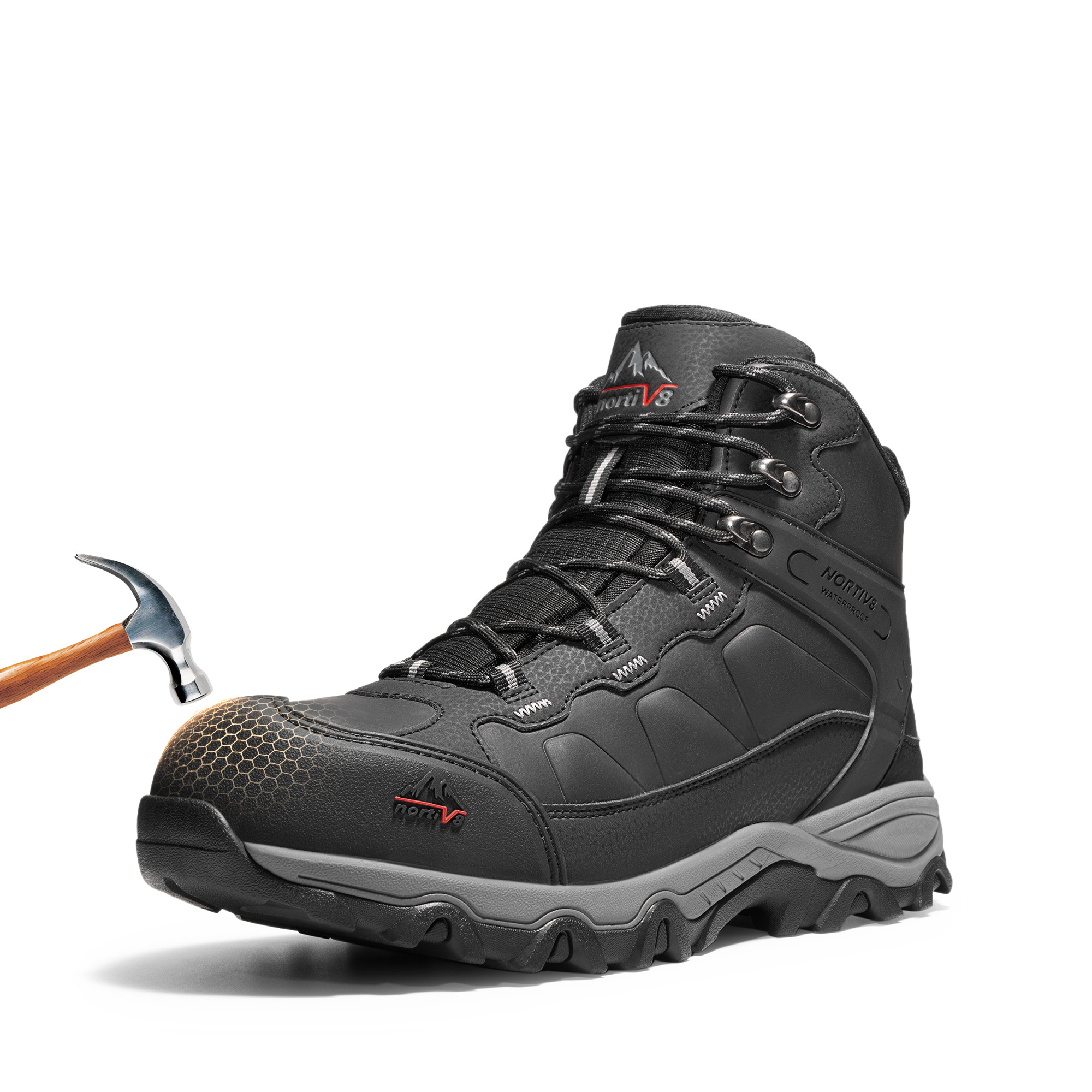 NORTIV 8  Paladin Steel  Men s Non Slip Steel Toe Work Boots