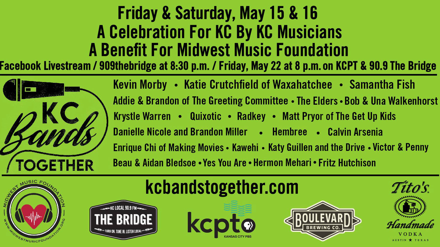 KC Bands Together A Livestream Concert Event For Kansas City
