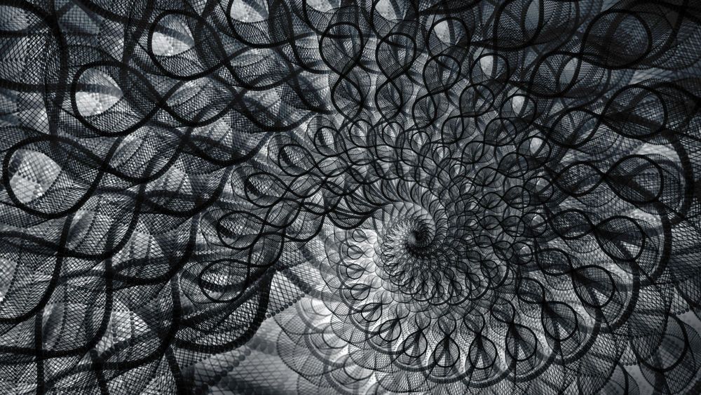 Abstract spiral pattern symbolizing financial flow and recurring transactions, representing the cyclical nature of budgeting in a calendar system.