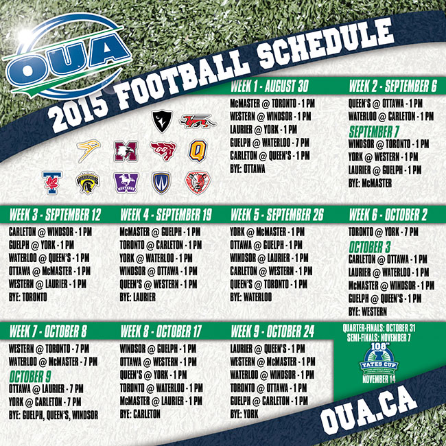 OUA 2015 schedule