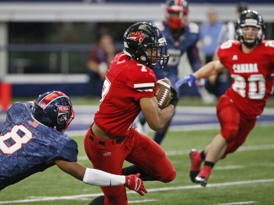 Team USA played Team Canada in USA Football's International Bowl at AT&T Stadium on Sunday January 31, 2016. (Photo by Ron Jenkins)
