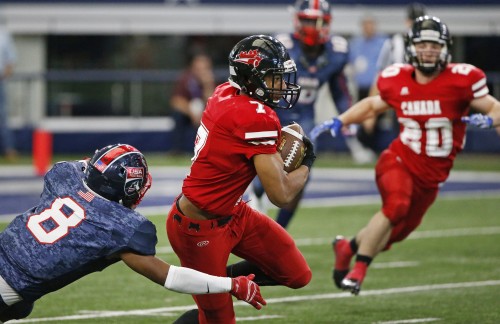 Team USA played Team Canada in USA Football's International Bowl at AT&T Stadium on Sunday January 31, 2016. (Photo by Ron Jenkins)