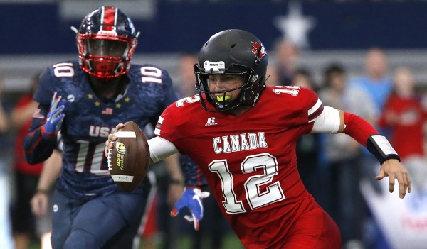 Team USA played Team Canada in USA Football's International Bowl at AT&T Stadium on Sunday January 31, 2016. (Photo by Ron Jenkins)