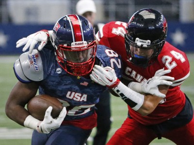 Team USA played Team Canada in USA Football's International Bowl at AT&T Stadium on Sunday January 31, 2016. (Photo by Ron Jenkins)