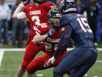 Team USA played Team Canada in USA Football's International Bowl at AT&T Stadium on Sunday January 31, 2016. (Photo by Ron Jenkins)